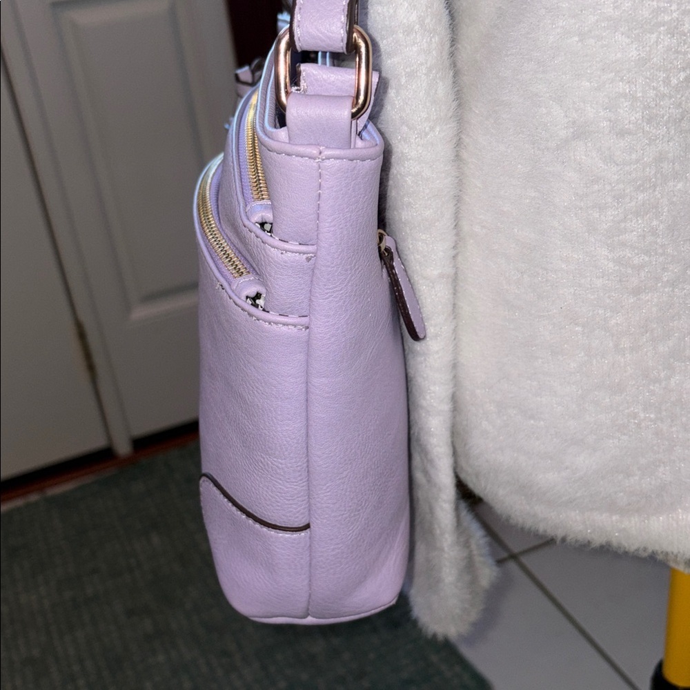Fashionpuzzle Crossbody Bag shoulder bag convertible vegan leather lavender - Picture 6 of 17
